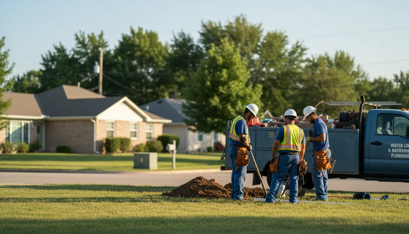 Residential water line and bathroom plumbing service in Red Hill, PA